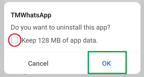 tm whatsapp uninstall step