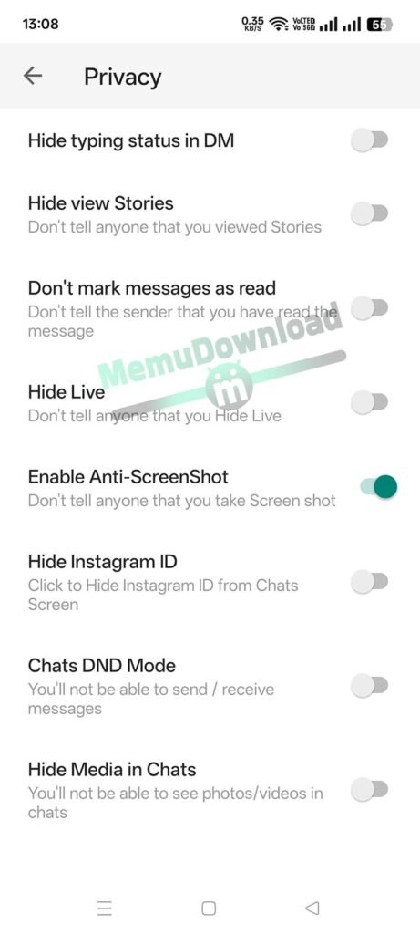 Insta Thunder Privacy Settings