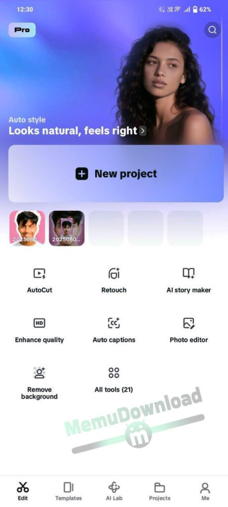 Capcut Pro APK Working Screenshot