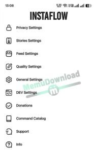 InstaFlow mod settings